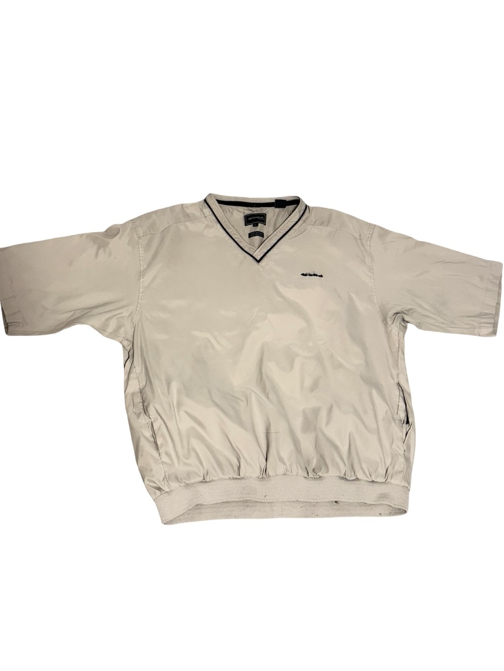 Bolle Golf Windbreaker Pullover Mens Large Beige V-Neck Short Sleeve